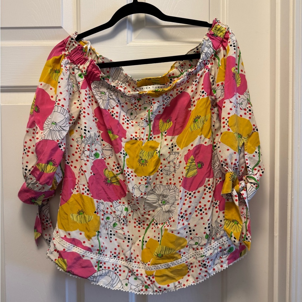 Trina Turk Floral Off-Shoulder Blouse